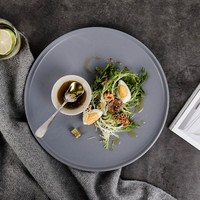 Assiette à dîner en céramique rustique nordique, utilisée dans les restaurants en plein air, service de traiteur, assiette en porcelaine durable, ensemble d'assiettes minimalistes pour les fêtes