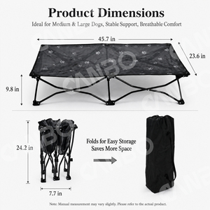 CanboPet-Cama Plegable Elevada para Perro, Cama para Mascotas con Marco de Acero, Portátil, para Acampar al Aire Libre - Product Image 3