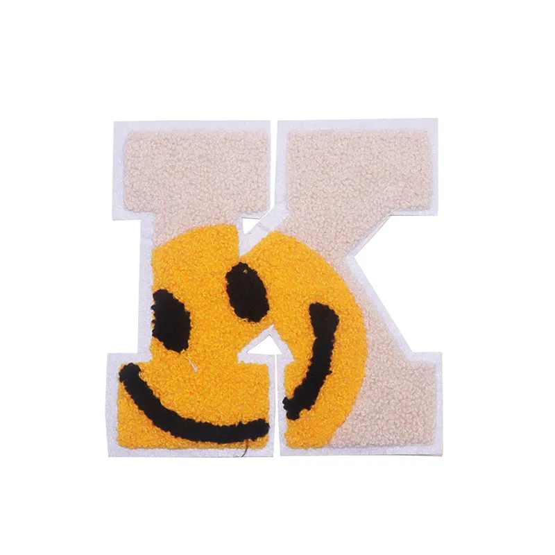 custom chenille letter patches no minimum, alphabet jacket patches