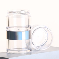 Pot en plastique transparent pour nail art, 0,5 oz, 1 oz, 2 oz, pot en plastique vide pour gel d'extension d'ongles, crème, paillettes, poudre, emballage