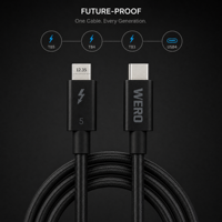 Câble Thunderbolt 5 Type-C 120 Gbps 240 W 8K 60 Hz Vidéo 16 Cœurs Tressé pour Ordinateur Portable SSD Moniteur