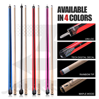 Queue de billard professionnelle PREOAIDR P3US en bois d'érable canadien, haute qualité, légère, durable, faible déflection.