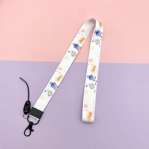 Professional Custom Polyester ID Card Holder Keychain Neck Lanyards Breakaway Buckle Hook Accessories Offset Digital Printing