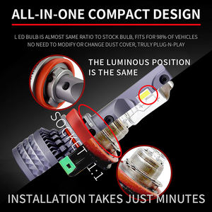 JG lampes automobiles haute puissance <span class=keywords><strong>Q4</strong></span> 20000lm led phare H1 H7 H11 9005 9006 voiture led lumière H4 moto ampoule LED phare - Product Image 5