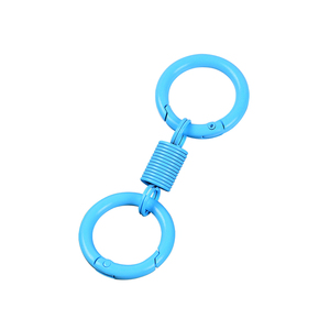 Llavero de doble anillo de aleación de zinc colorido con conector de resorte, llavero duradero con resorte para llaves de coche, accesorios de bolso y uso diario - Product Image 1