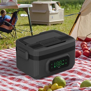Chauffe-plat électrique portable sans fil 1,6 L en acier inoxydable rechargeable, chauffe-aliments automatique pour la maison, la voiture et l'extérieur - Product Image 1