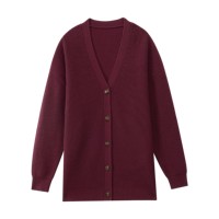 VETLURY - Cardigan en laine 100% à col en V - Haut tricoté boutonné avec bordure contrastante - Chic à la française, doux et chaud - Service OEM