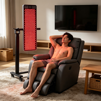 Support universel réglable pneumatique pour canapé bas avec double roulettes dissimulées et lumière rouge intégrée
