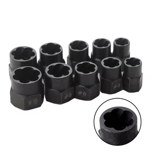 10Pcs/<strong>Set</strong> Damaged Screw Extractor Bolt <strong>Nut</strong> <strong>Remover</strong> Bolt <strong>Nut</strong> Removal <strong>Socket</strong> Tool Car Tool Kit Hand Tools Kit - Product Image 1