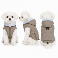 Veste pour chien personnalisée, imperméable, en tissu Ripstop, avec capuche, poche cargo, anneau en D, harnais, vêtements pour animaux de compagnie, chiot, chat, vente en gros, OEM
