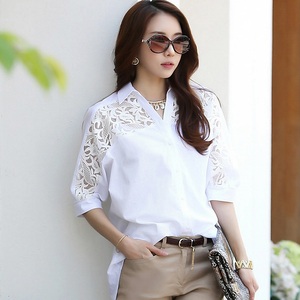 Áo và áo blouse nữ <span class=keywords><strong>2025</strong></span>, áo sơ mi nữ, áo <span class=keywords><strong>size</strong></span> lớn, áo ren trắng tay dơi nữ, quần áo nữ, áo blouse - Product Image 3