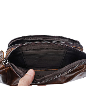 <span class=keywords><strong>MAROQUINERIE</strong></span> Marron Vintage Huile Cire En Cuir Véritable Ceinture Sac <span class=keywords><strong>Banane</strong></span> Café En Cuir Véritable Sac De Taille Pour Homme - Product Image 4