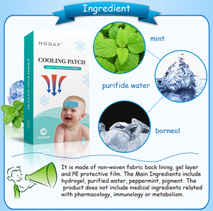 OEM paket Gel es pengurang suhu cepat, tempelan Gel pendingin dahi untuk Fevers - Product Image 5