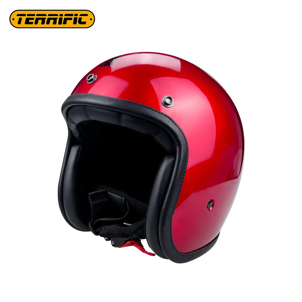 Top Selling half face helmet Colorful Fiberglass open dot approved nolan chinese retro goggles motorcycles helmets