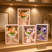 Bouquet de fleurs de savon éternelles préservées, rose et œillet parfumés, coffret cadeau pour la Fête des Mères, la Saint-Valentin, l'anniversaire, décoration