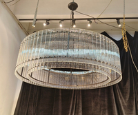 Lustre rond suspendu nordique américain créatif salle à manger lampe suspendue en verre lustre moderne de luxe plafonnier