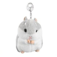 Porte-clés en peluche hamster, adorable pendentif poupée dodue avec rembourrage en coton PP pour sac d'école, accessoires et cadeau pour filles
