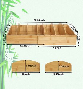 Bamboo Food Container Lid Organizer, Expandable Lid Organizer Rack - Product Image 4