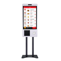 Mesin kios pesanan Layanan Mandiri 27 inci restoran/Hotel/Supermarket kios Checkout dengan Printer termal