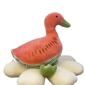 Travesseiro de pelúcia melancia pato para decoração de escritório e casa, brinquedo macio para crianças, presente de aniversário especial, ideal para uso em crianças, novidade de 2024
