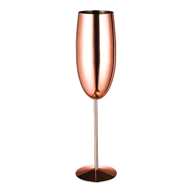 Hot Sale Gold Champagne Flutes Glass Shatterproof Stainless Steel Sparkling Wine Glass