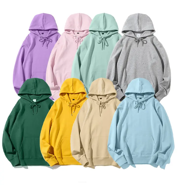 OEM Free Sample Customizable logo Pullover Unisex 100% cotton oversized blank men's plain hoodies & sweatshirts