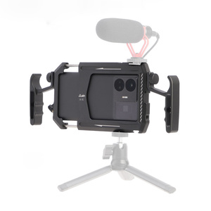 ชุดอุปกรณ์ถ่ายวิดีโอแบบมือถือ รุ่นใหม่ ปี 2024 พร้อมที่จับ สำหรับ iPhone 15 14 13 12 และโทรศัพท์ Android พร้อมไมโครโฟน ไฟ และอุปกรณ์ถ่ายภาพวิดีโอ Vlog - Product Image 5