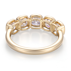 Fábrica de Joyería Personalizada: Anillo de Diamante de Laboratorio con Corte Cojín y Engaste de Bisel, Oro Sólido de 18K, Unisex, Anillo de Eternidad 1/3, Anillo de Boda - Product Image 2