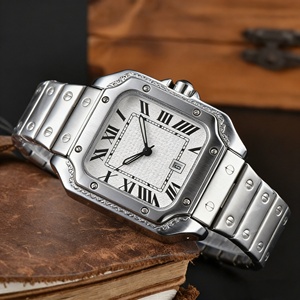 <span class=keywords><strong>Orologi</strong></span> al Quarzo Quadrati di Alta Qualità all'Ingrosso, <span class=keywords><strong>Orologi</strong></span> <span class=keywords><strong>da</strong></span> <span class=keywords><strong>Uomo</strong></span> in Acciaio Inossidabile con 3 Lancette e Calendario, Ideali come Regalo - Product Image 1