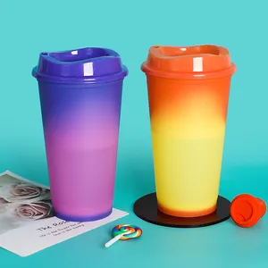 Экологически чистая пластиковая чашка объемом 16 унций, оптовая продажа, многоразовая сублимационная кружка, чашка для кофе на заказ