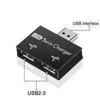 Convertisseur d'adaptateur de mini hub USB2.0 1 mâle à 2 ports femelles accessoires de charge pour téléphone portable PC Stock disponible