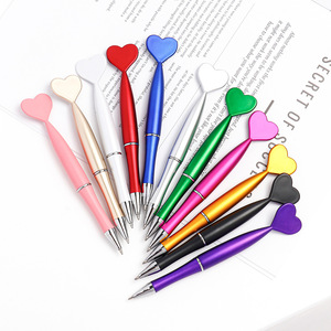 Customizable Logo Ballpoint <b>Pens</b> Hot Selling New Plastic with Big Heart Top for Students Valentine's Day <b>Gifts</b> - Product Image 4