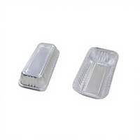 Conteneur alimentaire rectangulaire jetable en aluminium de 520 ml, résistant au four, de qualité alimentaire, pour gâteaux, tartes aux œufs, pains, saucisses, pâtes, préparation de repas et restauration