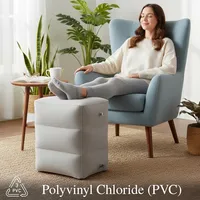 Repose-pieds de voyage gonflable portable et réglable à trois niveaux, coussin pour les jambes en PVC pour avion, voyage, bureau