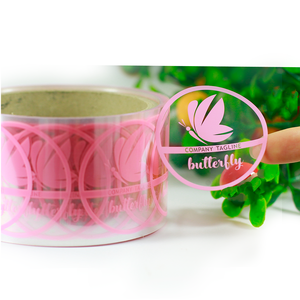 Rouleau adhésif rond personnalisé imperméable étiquette autocollante transparente transparente - Product Image 1