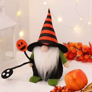 Figura Decorativa de Tela de Seda sin Rostro de Anciano Brujo para Halloween, Adorno de Escritorio para Decoración Festiva de Halloween - Product Image 4