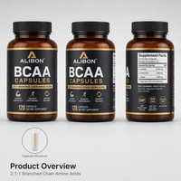 Capsules BCAA OEM, compléments d'acides aminés, capsules de poudre BCAA naturelle
