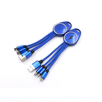 Harga Pabrik Asli 5 in 1 LED Logo Tersembunyi Tipe C Port Hadiah Promosi Charger USB Tahan Lama Multi Nylon untuk iPhone 15 16