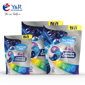 Cápsulas de detergente amarillo desechables de 5 cámaras para lavar ropa, fáciles de transportar, MOQ bajo aceptable - Product Image 2