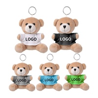 Ours en peluche personnalisé de 4 pouces, jouets en peluche doux, peluche avec logo personnalisé, t-shirt, mini ours en peluche pas cher, porte-clés
