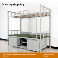 Litera doble de Metal resistente personalizada al por mayor, estructura de cama individual desmontable para escuela, dormitorio, apartamento, Hospital