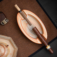 Cendrier à cigares en porcelaine vintage de style chinois Shino, forme bateau, pour bureau, créatif, avec fente à cigares de grand diamètre