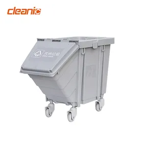 Eco friendly new design color coded plastic stackable recycle rubbish trash bins with lids for waste separation