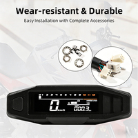 Dashboard Digital Universal untuk Sepeda Motor, Speedometer Tachometer 12V LCD Gauge untuk Kebanyakan Sepeda Motor Grosir