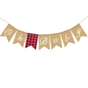 Guirnalda de Lino 'Oh Baby', Bandera 'Oh Boy' 'Oh <span class=keywords><strong>Girl</strong></span>', Decoración para Fiestas de Cumpleaños y Baby Shower - Product Image 4