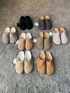 Hiver Intérieur Extérieur Bostons Warm Plush Lined Brand Slip-on Closed-toe Shoes Birkenstocks Slippers Faux Fur Lining Cork Clogs - Product Image 6