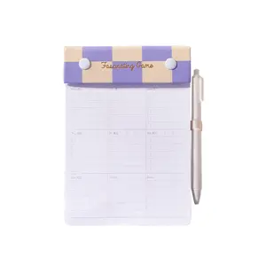 Wholesale 193*141mm mini Custom Notepad TO DO LIST Planner Diary PU Leather Writing legal pad With Pen Loop