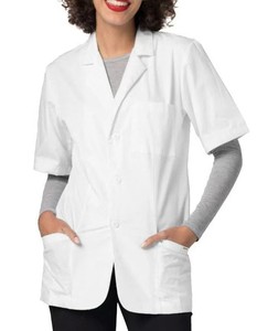 Infirmière en gros uniforme personnalisation été manches courtes femme mince fendu travail uniforme oral docteur laboratoire manteaux - Product Image 6