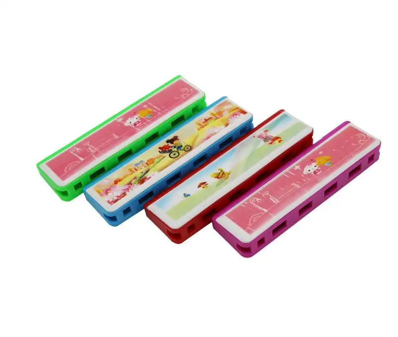 Manufacturer wholesales 4-hole 8-tone children's plastic musical instruments harmonica