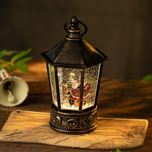 Boîte à musique de Noël, boule de cristal, lampe à vent, ornements, cadeau de vacances, accessoires, Père Noël, bonhomme de neige, enfants, résine - Product Image 5